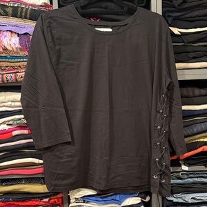 Ba&sh Black Lace-Up Women's Top